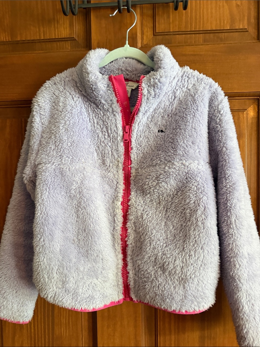 Vineyard Vines Light Lavender Sherpa Jacket with Hot Pink Trim